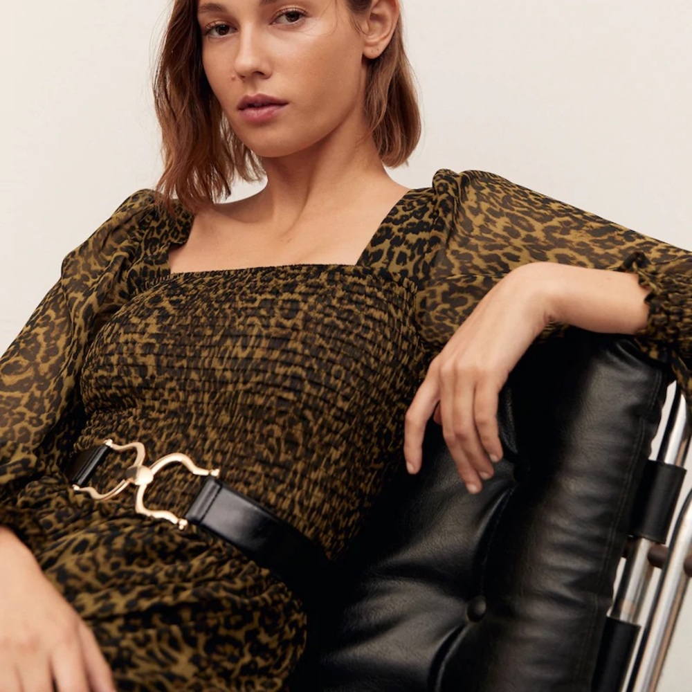 Mango Leopard Midi Dress Size S - Picture 7 of 10